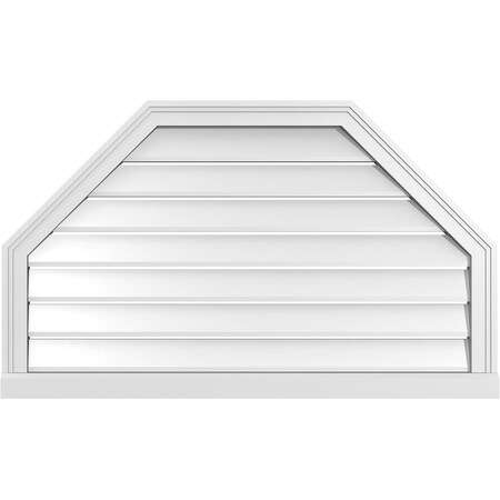 Ekena Millwork Octagonal Top Surface Mount PVC Gable Vent w/ 2"W x 2"P Brickmould Sill Frame, 40"W x 24"H GVPOT40X2403SF